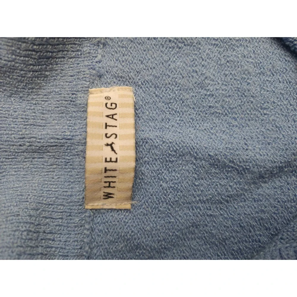White Stag Blue Knit Polo Sweater Collared 3/4 Sleeve Large Womens